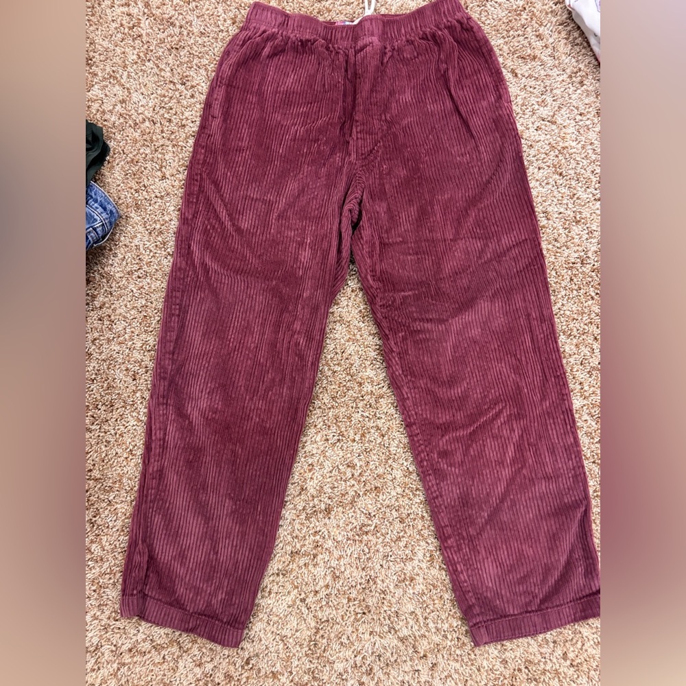 Urban outfitters maroon corduroy straight leg pant